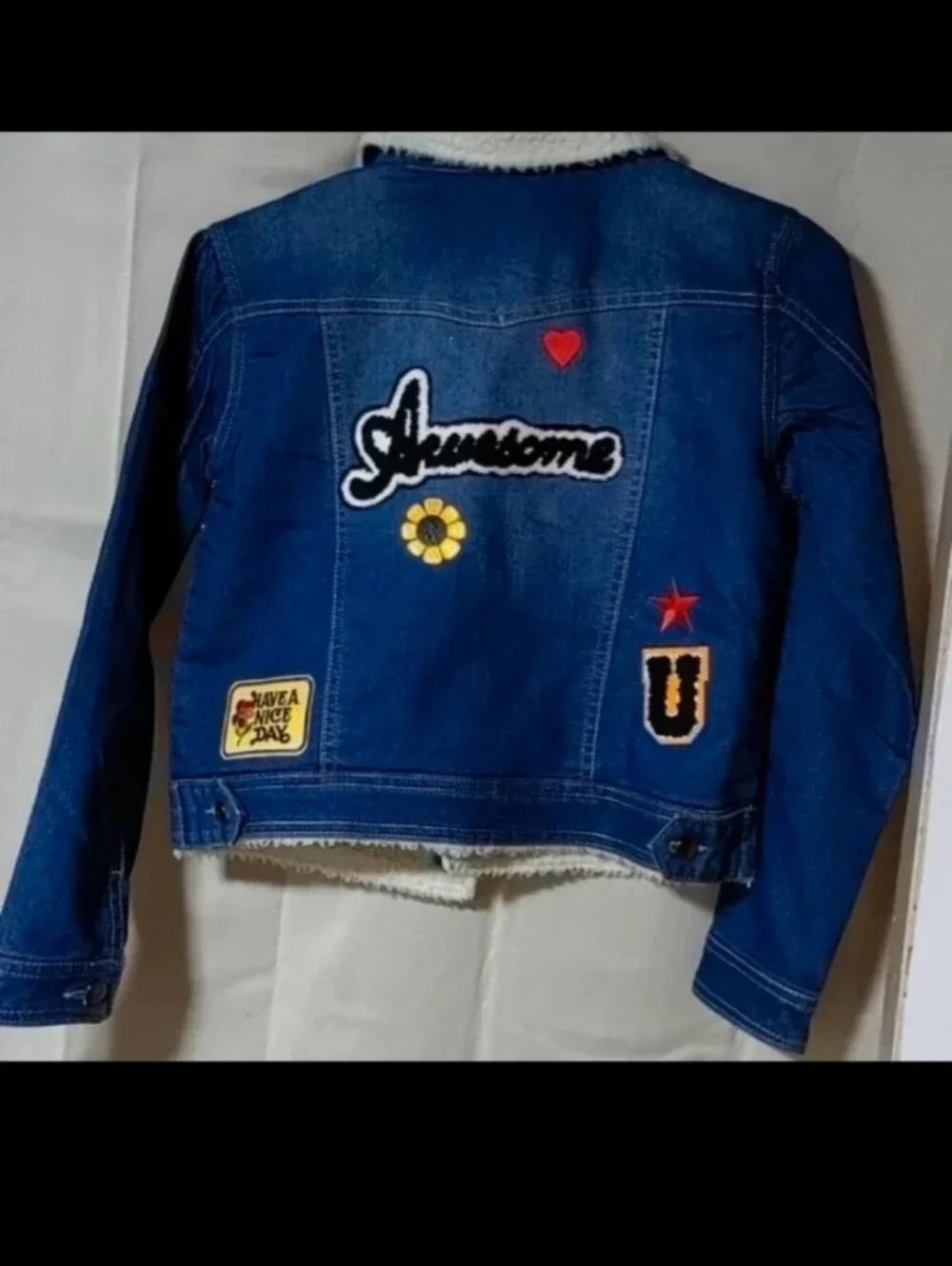 Kids Jean Sherpa Jacket! Retro ! Size 10
